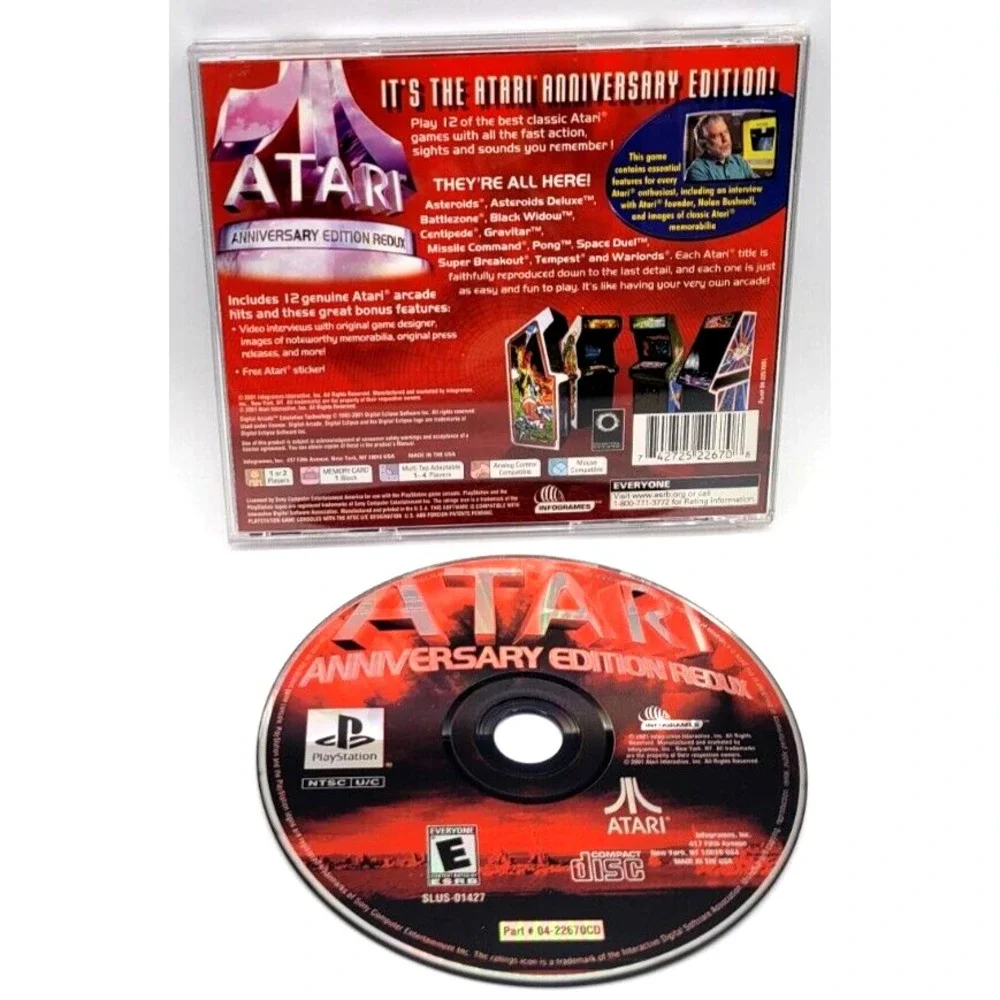 ATARI ANNIVERSARY EDITION REDUX PS1 CIB COMPLETE IN‎ BOX SONY PLAYSTATION GAME